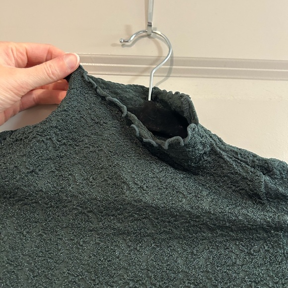 Free People Ruffled Mara Mock Neck Textured Top - Deep green - Picture 7 of 8